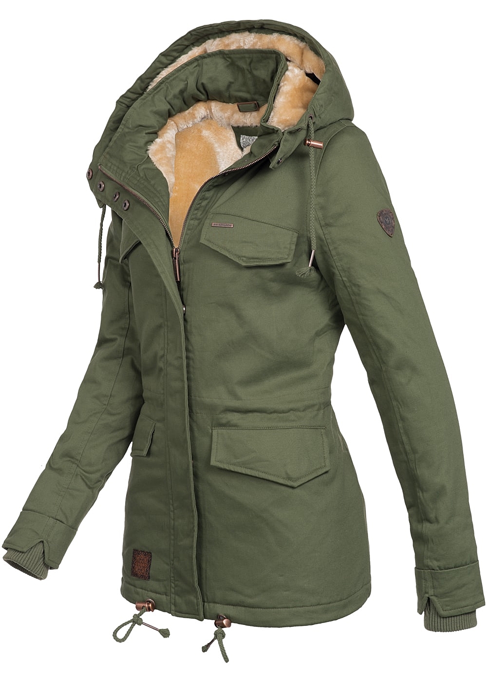 Aiki Damen Winter Parka abnehmbare Kapuze 4 Taschen ...