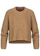 Urban Classics Dames Oversized Grofgebreide Pullover taupe bruin