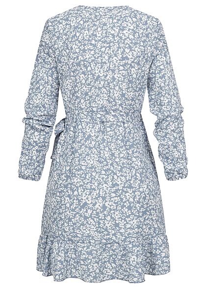 achtergrond Noord Oefenen ONLY Dames NOOS Mini jurkje met franje details en bloemenprint blauw