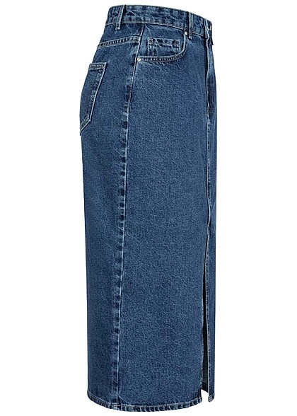 ONLY Dames NOOS Denim Rok met 5-pockets en splitten blauw