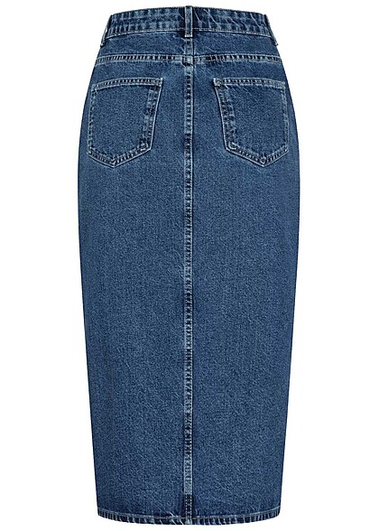 ONLY Dames NOOS Denim Rok met 5-pockets en splitten blauw