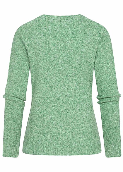 Vero Moda Dames NOOS Trui met ronde hals en geribde manchetten groen