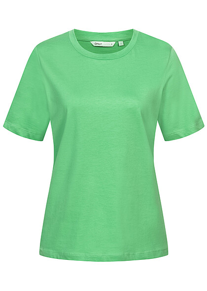 ONLY Dames NOOS Basic T-Shirt met ronde hals groen