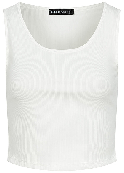 Cloud5ive Dames Crop Top met structuurstof wit