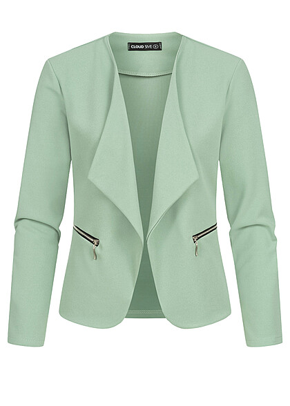 Cloud5ive Dames Blazer met 2 zakken met ritssluiting groen