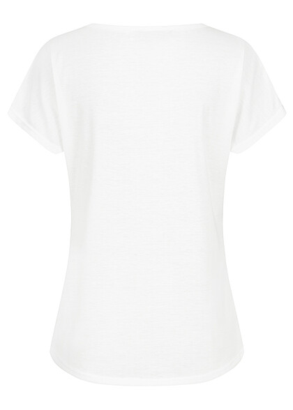 Cloud5ive Dames Viscose T-shirt met palmenprint wit