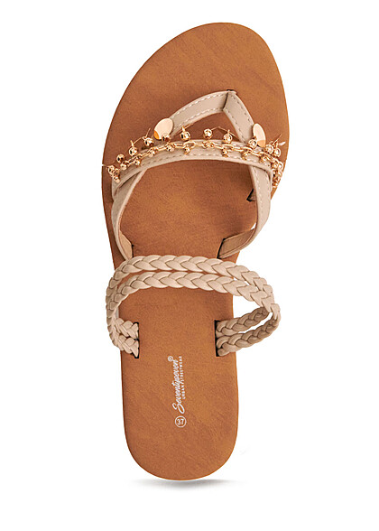 Seventyseven Lifestyle Dames Sandalen met decoratieve details beige
