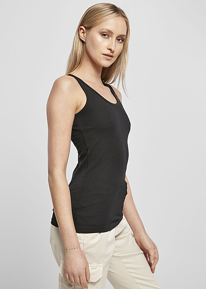 Build Your Brand Dames Basic tanktop met ronde hals zwart