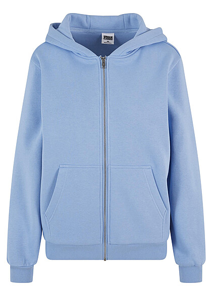 Urban Classics Dames Zip-Hoodie met 2-Zakken lichtblauw