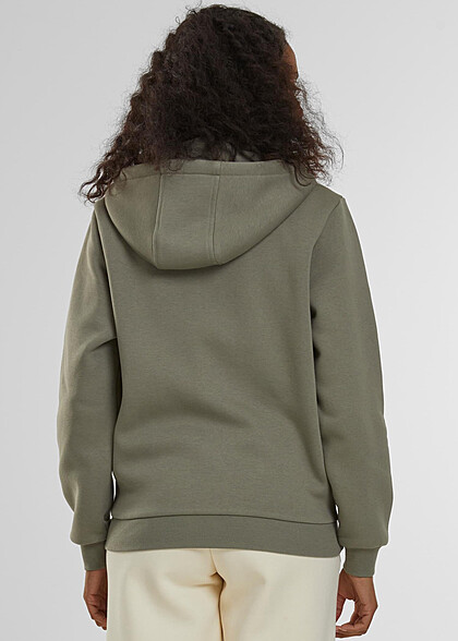 Urban Classics Dames Zip-Hoodie met 2-Zakken olijfgroen