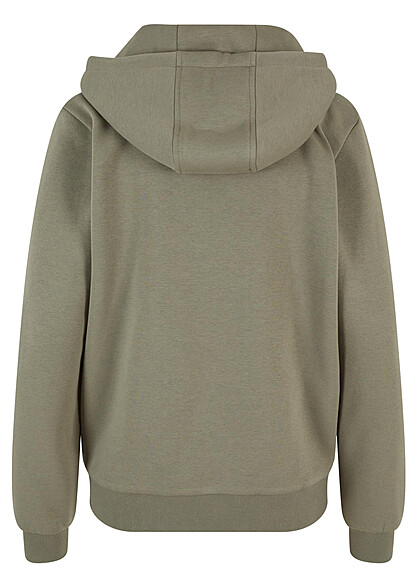 Urban Classics Dames Zip-Hoodie met 2-Zakken olijfgroen